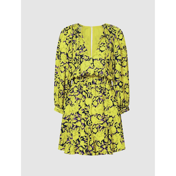 REISS KARLIE LIME PRINT FLIPPY DRESS COLOR: LIME SIZE:
